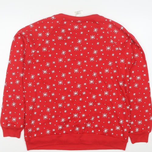 Coca-Cola Mens Red L Christmas Polar Bear Pullover Sweatshirt