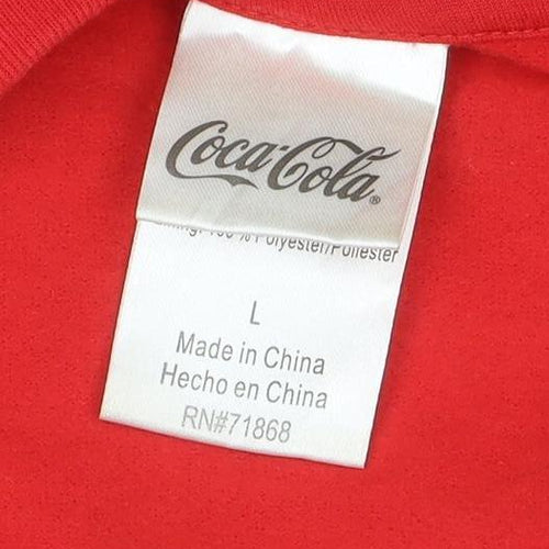Coca-Cola Mens Red L Christmas Polar Bear Pullover Sweatshirt