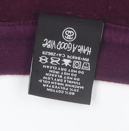Stussy Men's Purple Crew Neck Sweatshirt Small Camo S Graphic Pullover