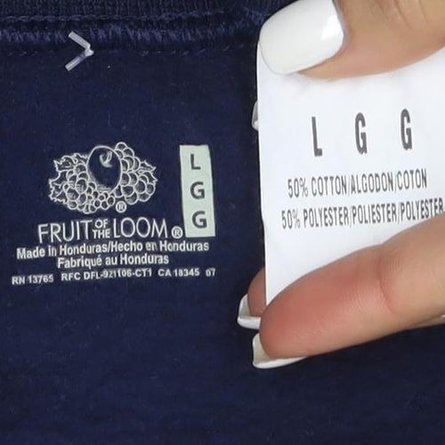 Fruit of the Loom Men's Navy Blue L Pullover Crew Neck Sweatshirt
