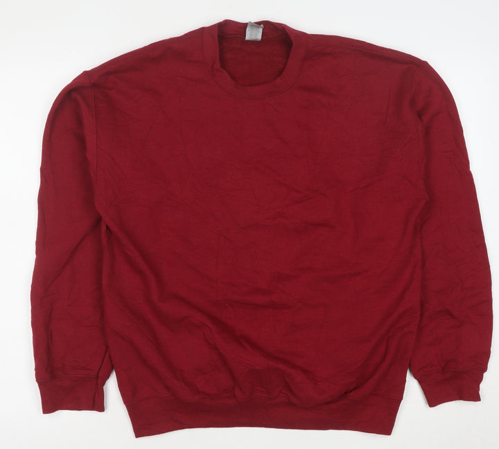 Gildan Men's Red Pullover Fleece Crew Neck Sweatshirt Size M