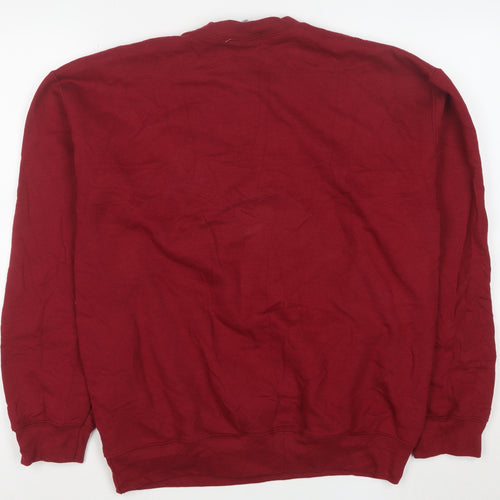 Gildan Men's Red Pullover Fleece Crew Neck Sweatshirt Size M