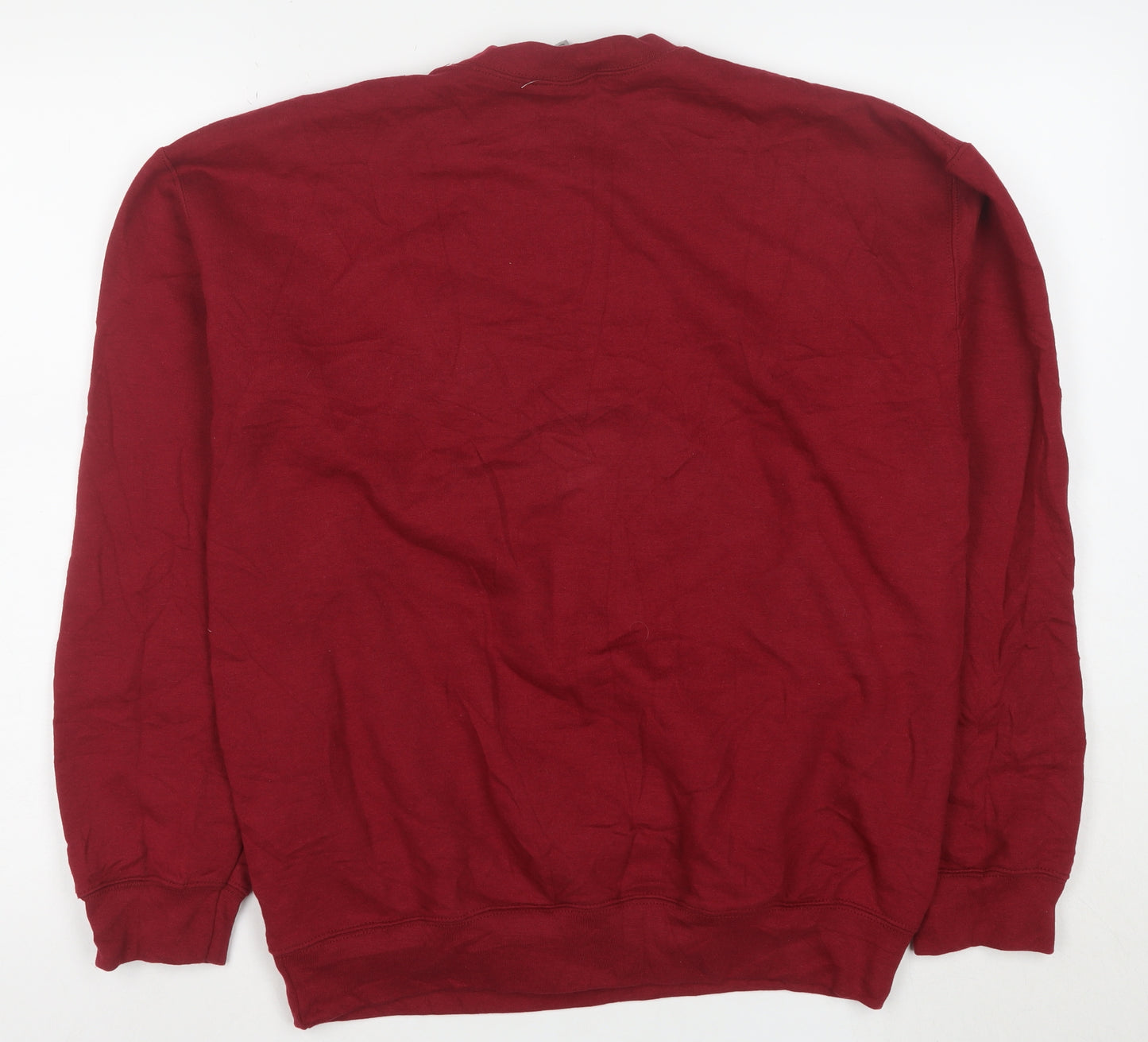 Gildan Men's Red Pullover Fleece Crew Neck Sweatshirt Size M