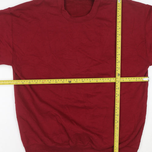 Gildan Men's Red Pullover Fleece Crew Neck Sweatshirt Size M