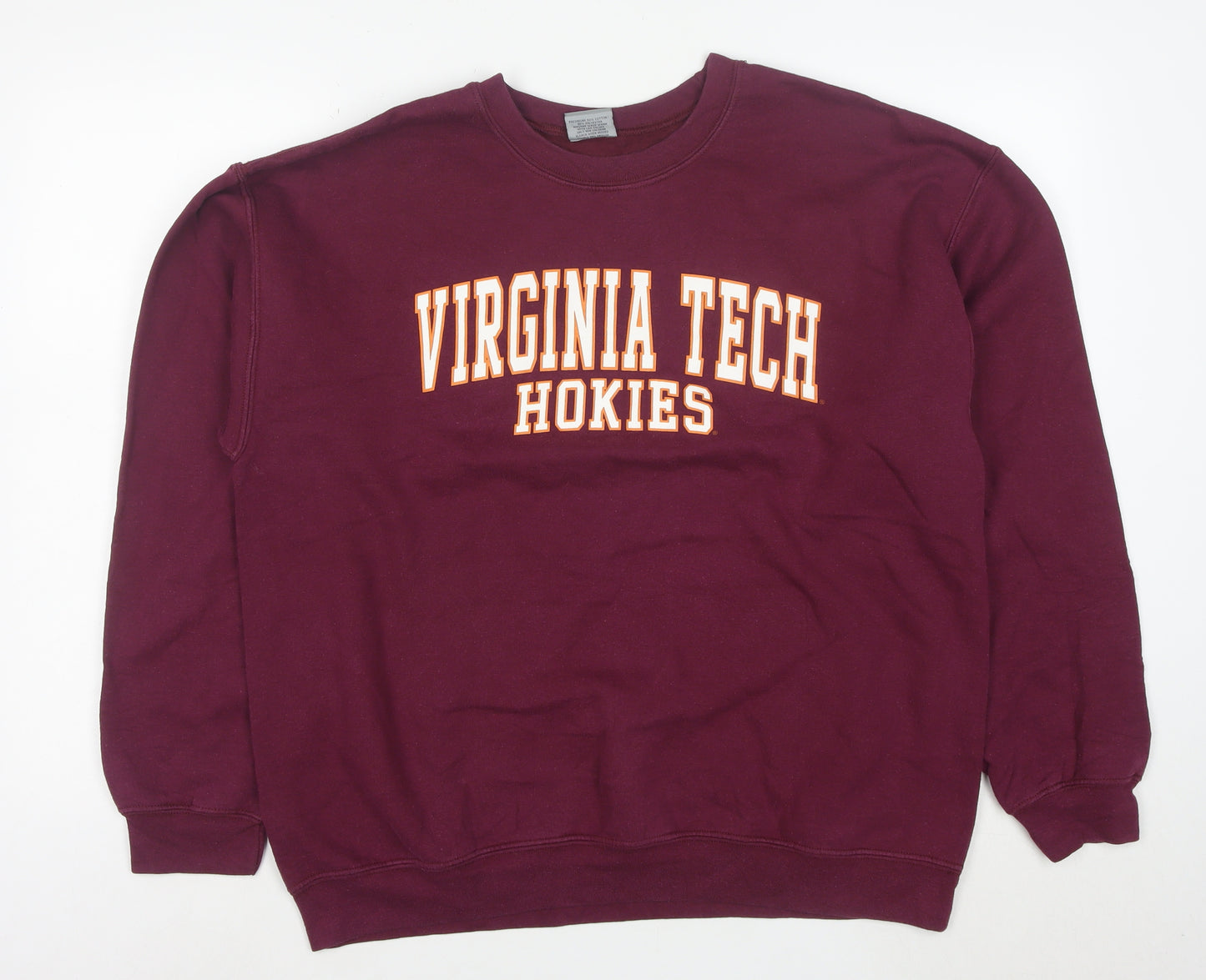 MY SPORT Mens Red L Crew Neck Pullover Sweatshirt Virginia Tech Logo