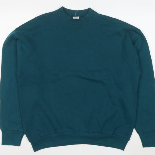 Fruit of the Loom Men's Green Pullover Fleece Sweatshirt Size L