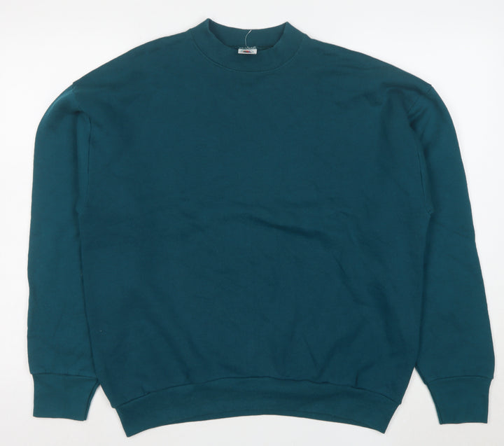 Fruit of the Loom Men's Green Pullover Fleece Sweatshirt Size L