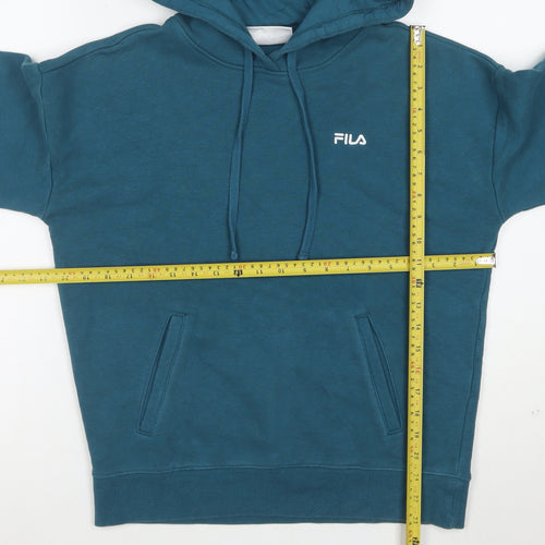 FILA Mens Blue Pullover Hoodie Size S Regular Fit Hooded Sweatshirt