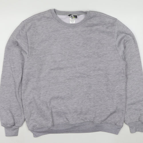Athletech Mens Grey L Pullover Crew Neck Fleece Sweatshirt