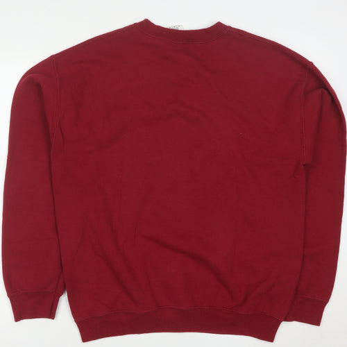 Gildan Men's Red Animal Graphic Heavyweight Pullover Sweatshirt M