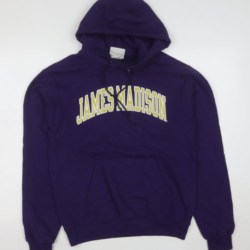 Champion Men's Purple Small Pullover Hoodie James Madison Graphic