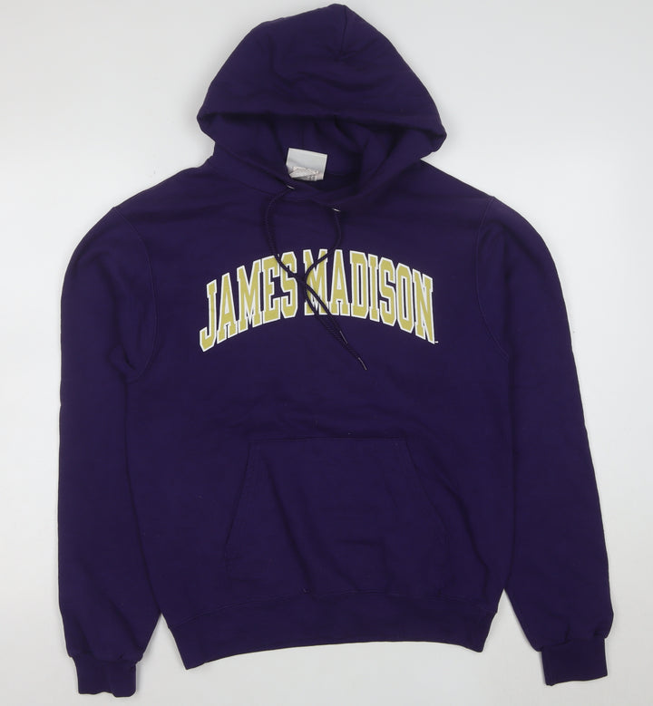 Champion Men's Purple Small Pullover Hoodie James Madison Graphic