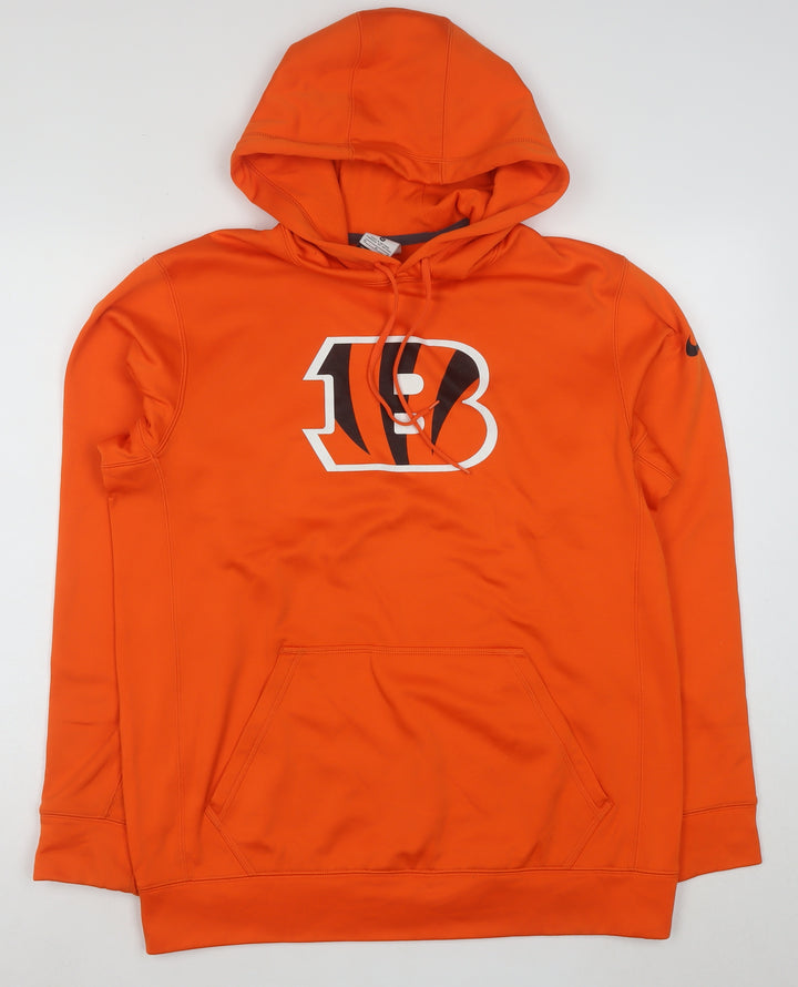 Nike Men's Orange Thermal-Fit Pullover Hoodie M Sportswear