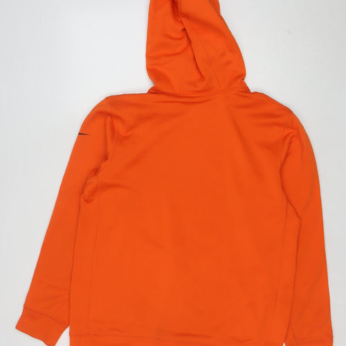 Nike Men's Orange Thermal-Fit Pullover Hoodie M Sportswear
