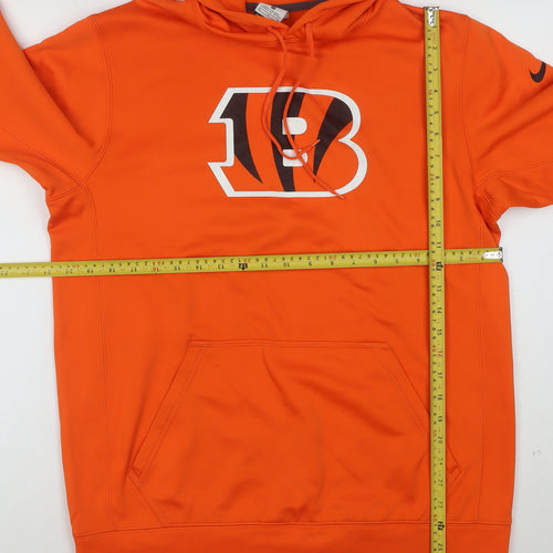 Nike Men's Orange Thermal-Fit Pullover Hoodie M Sportswear