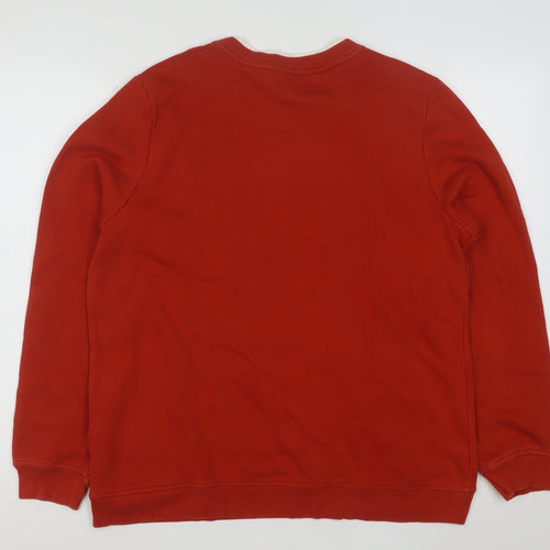 Breckenridge Women Red Embroidered Pullover Sweatshirt Size L
