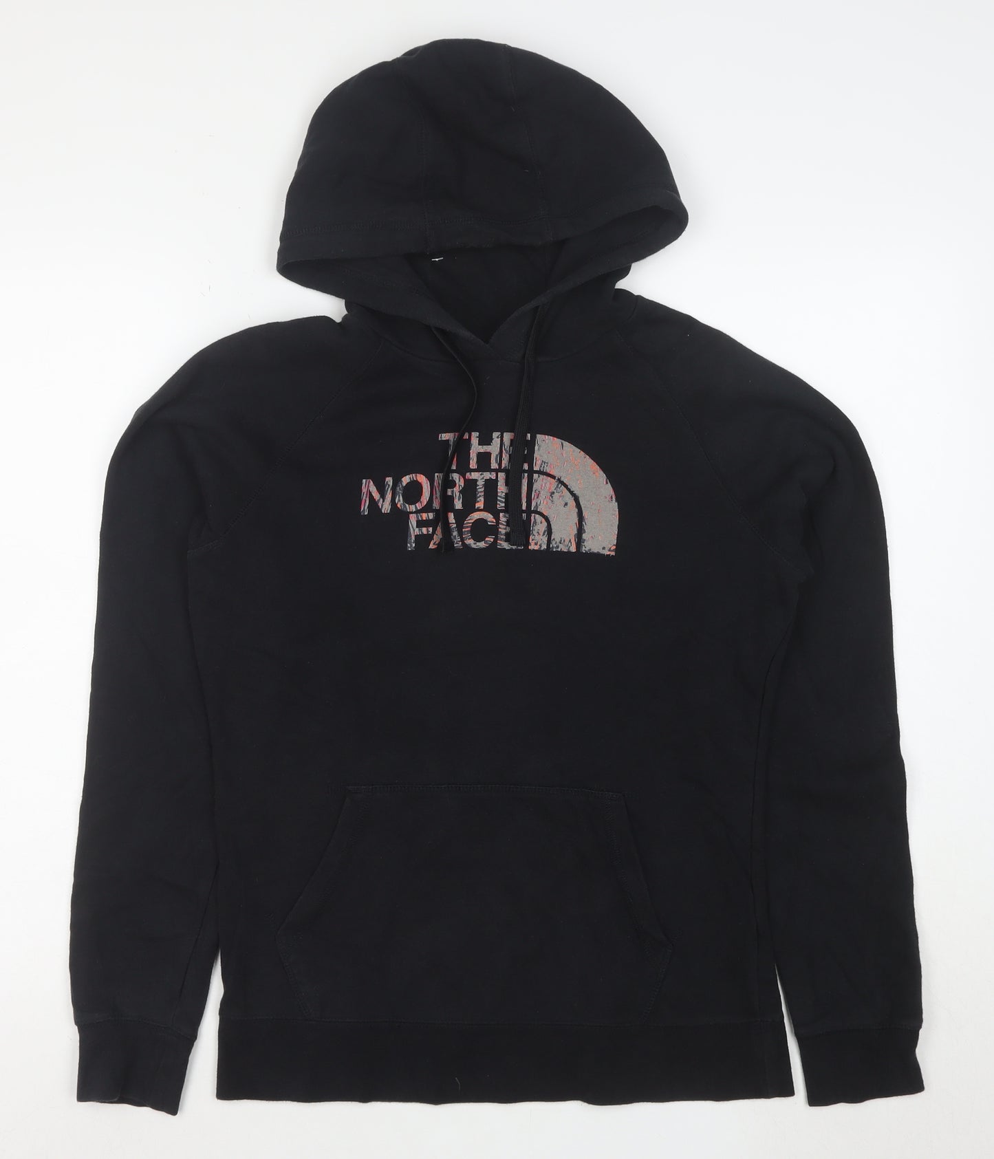The North Face Women's Black Pullover Hoodie Size M Logo Print Cotton Blend