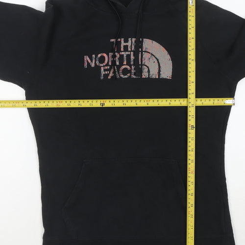 The North Face Women's Black Pullover Hoodie Size M Logo Print Cotton Blend
