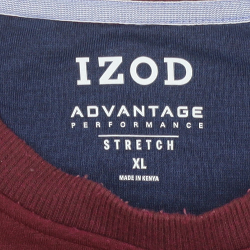 IZOD Men’s Grey Burgundy Colour Block Stretch Sweatshirt XL