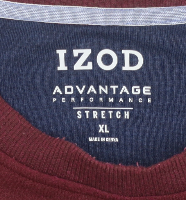 IZOD Men’s Grey Burgundy Colour Block Stretch Sweatshirt XL
