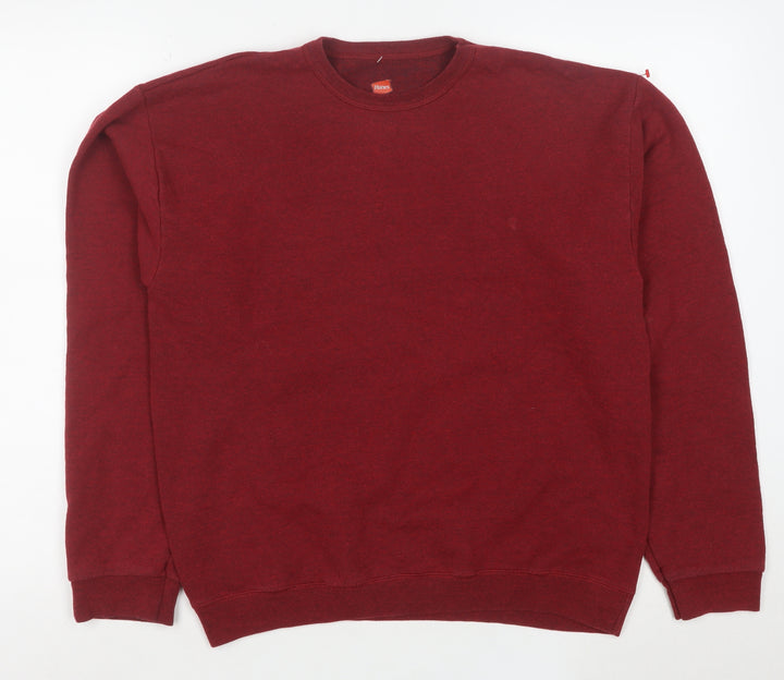 Hanes Men’s Red Small Pullover Crew Neck Fleece Sweatshirt