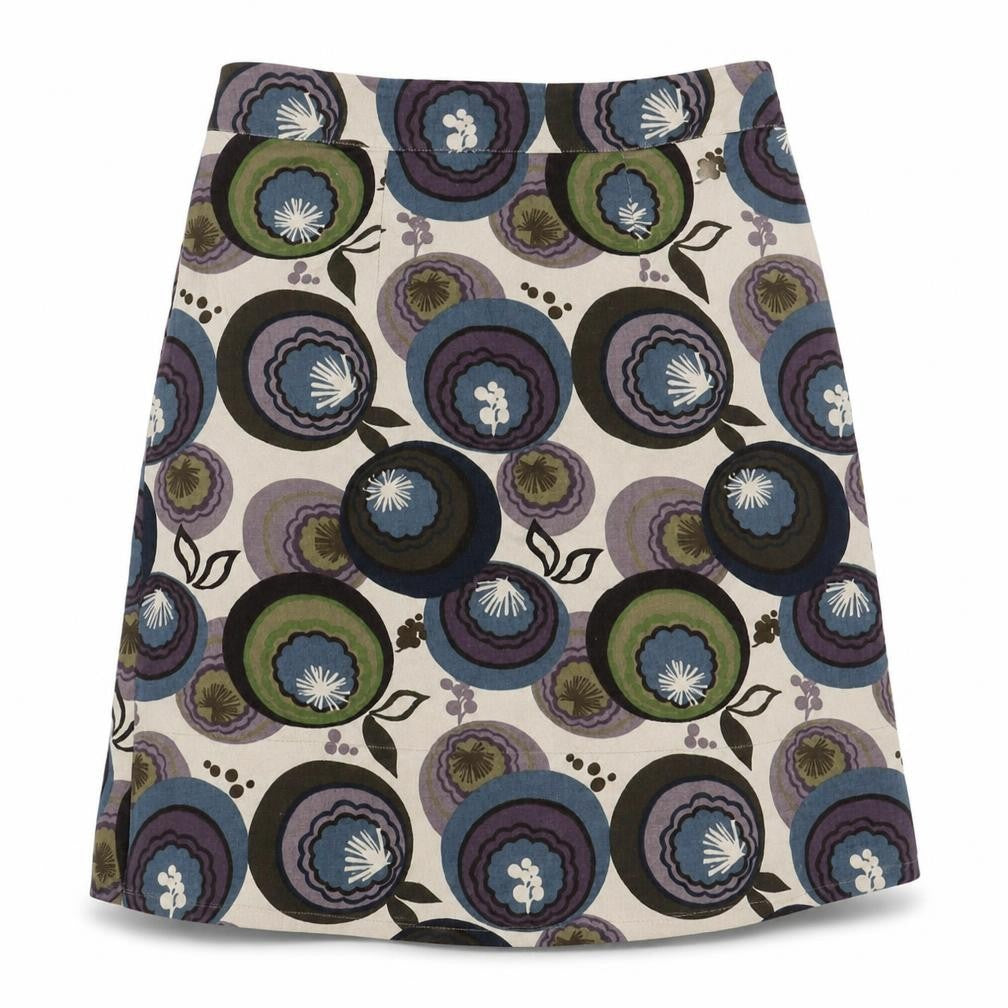 White Stuff Womens Multicoloured Floral A-Line Knee Length Cotton Skirt Size 8