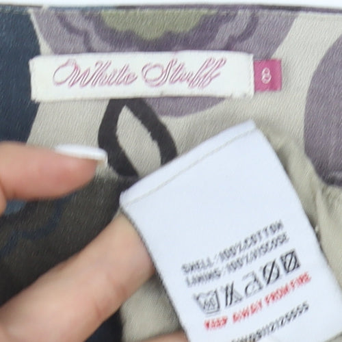 White Stuff Womens Multicoloured Floral A-Line Knee Length Cotton Skirt Size 8