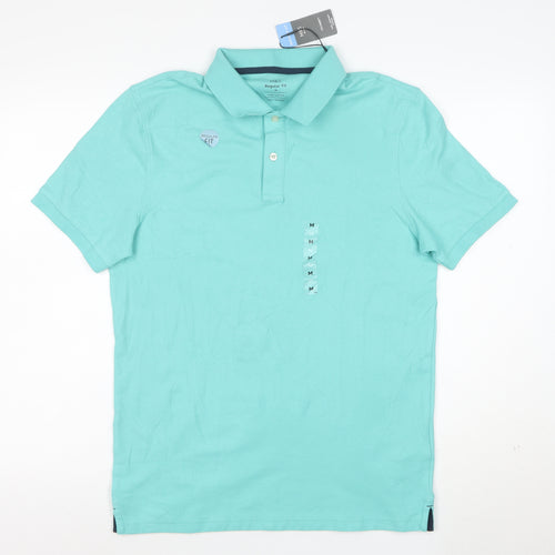 Marks and Spencer Men's Blue Regular Fit Cotton Polo M