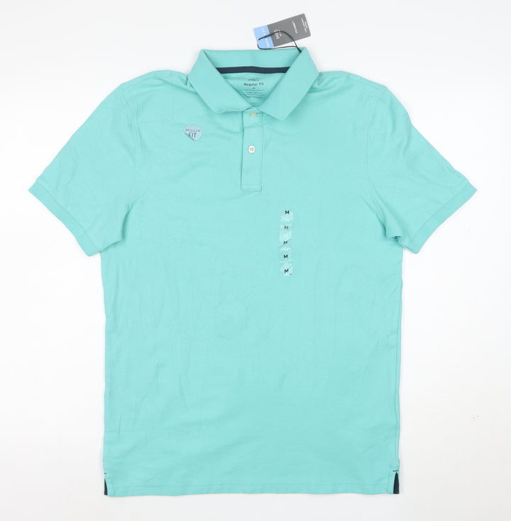 Marks and Spencer Men's Blue Regular Fit Cotton Polo M