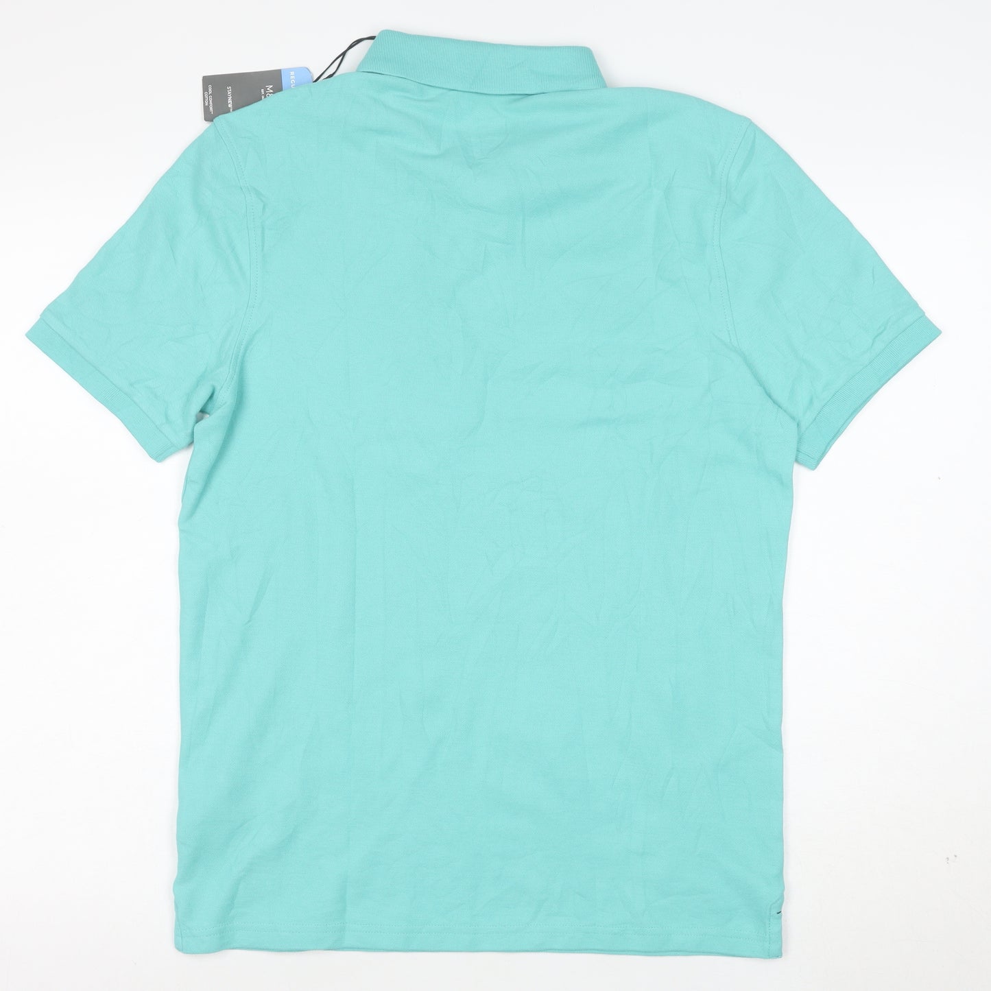 Marks and Spencer Men's Blue Regular Fit Cotton Polo M