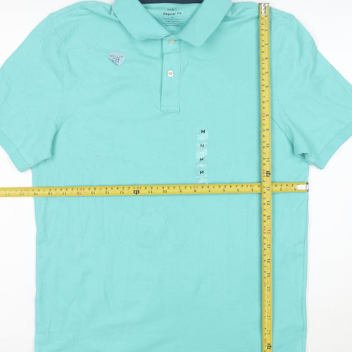 Marks and Spencer Men's Blue Regular Fit Cotton Polo M