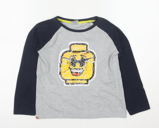 John Lewis Boys Grey LEGO Sequin Long Sleeve T-Shirt 4-5 Years