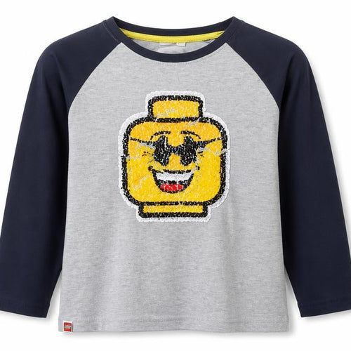 John Lewis Boys Grey LEGO Sequin Long Sleeve T-Shirt 4-5 Years