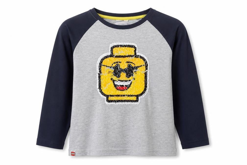 John Lewis Boys Grey LEGO Sequin Long Sleeve T-Shirt 4-5 Years