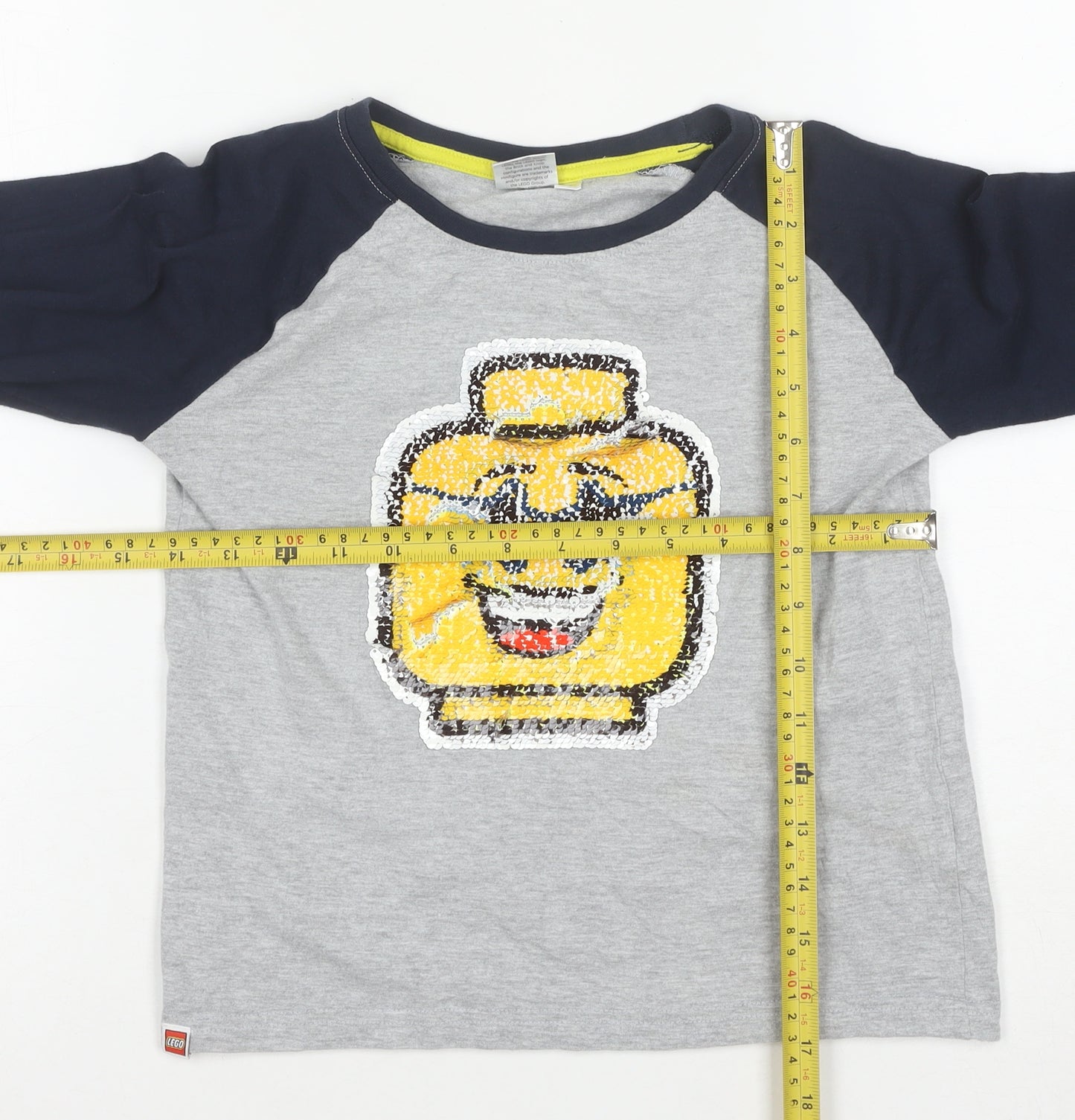 John Lewis Boys Grey LEGO Sequin Long Sleeve T-Shirt 4-5 Years