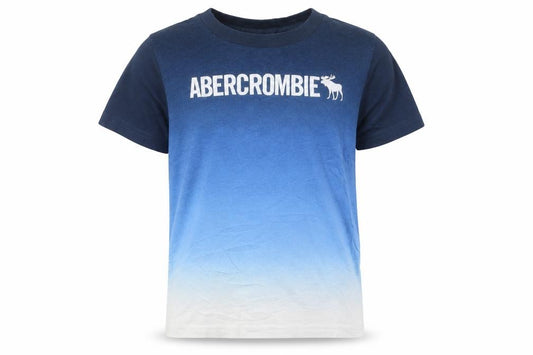 Abercrombie Kids Boys Blue Ombre Logo Short Sleeve Cotton T-Shirt 7-8 Years