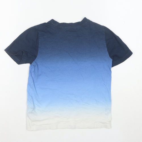 Abercrombie Kids Boys Blue Ombre Logo Short Sleeve Cotton T-Shirt 7-8 Years