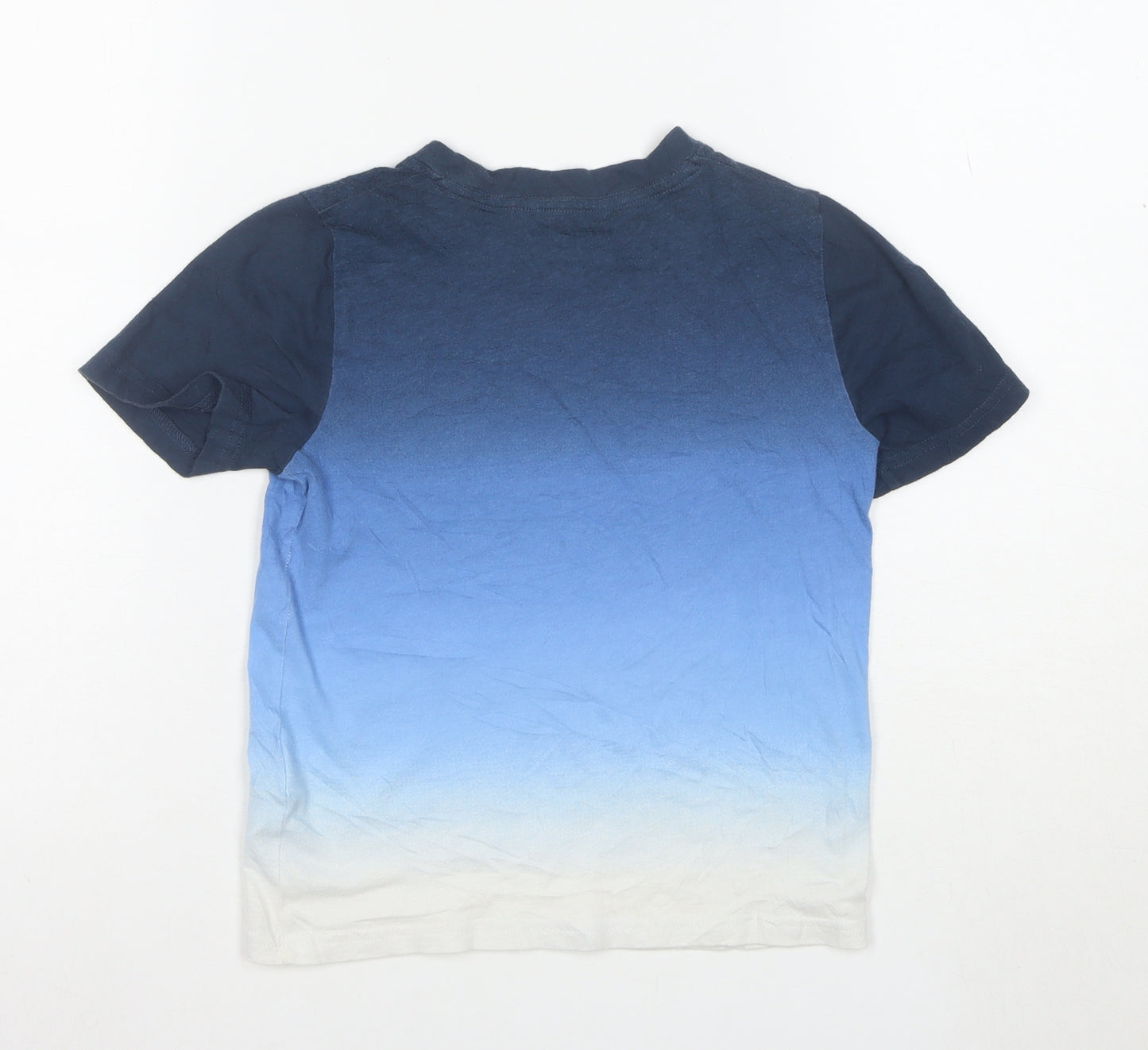 Abercrombie Kids Boys Blue Ombre Logo Short Sleeve Cotton T-Shirt 7-8 Years