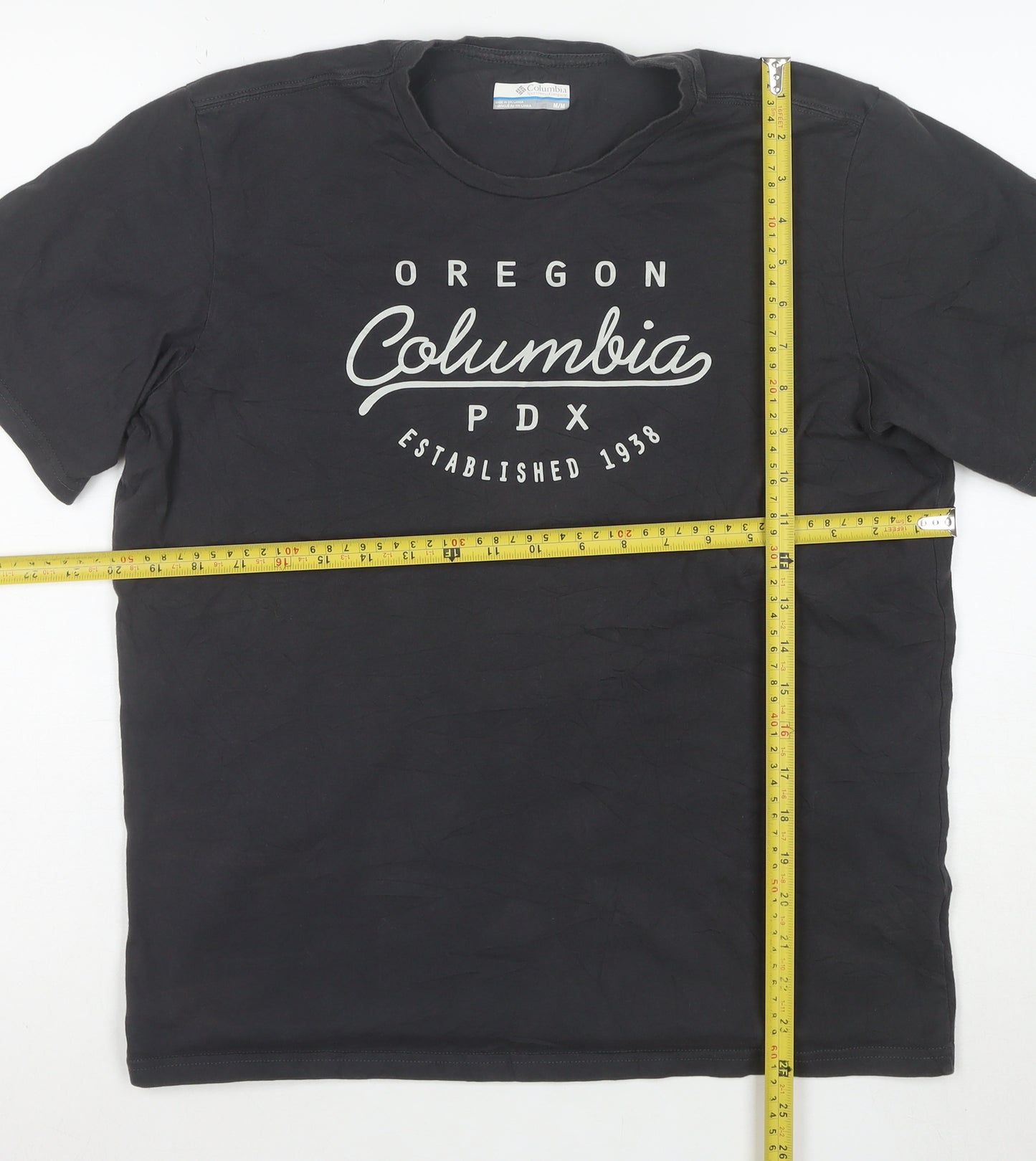 Columbia Men’s Black Cotton Graphic Print T-Shirt M