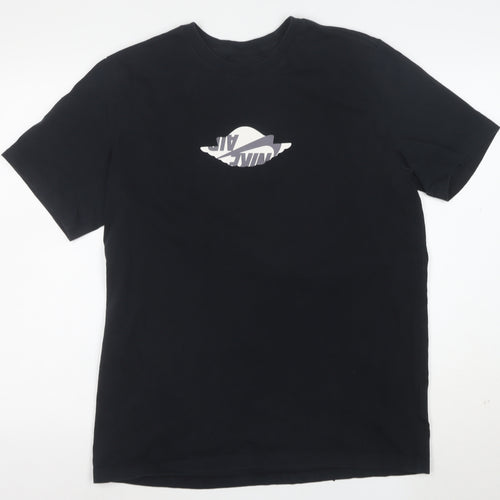 Jordan Men's Black Air Logo Graphic T-Shirt Size L Cotton
