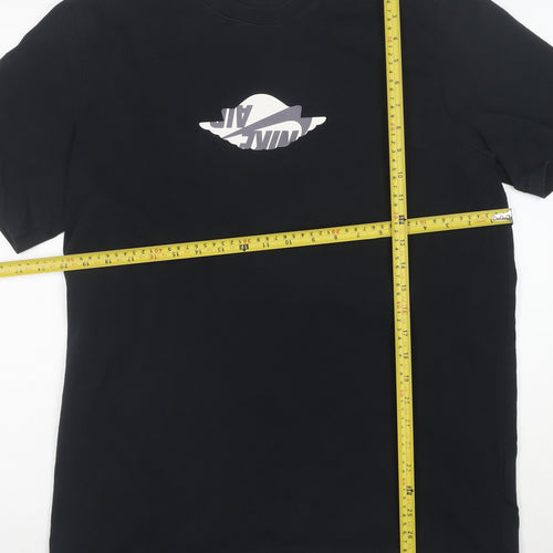 Jordan Men's Black Air Logo Graphic T-Shirt Size L Cotton