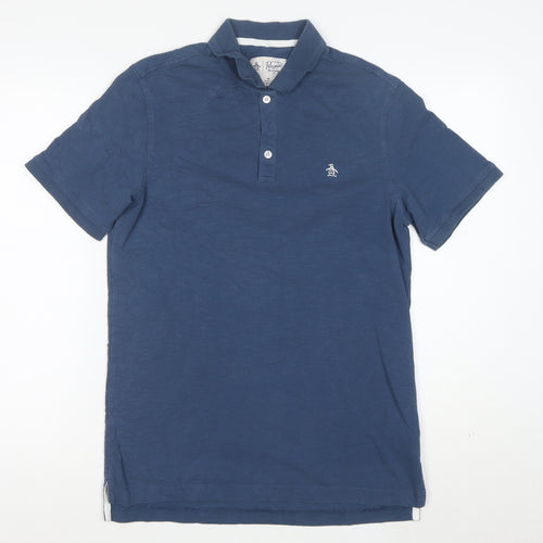 Original Penguin Men's Blue Cotton Polo Shirt M Regular Fit