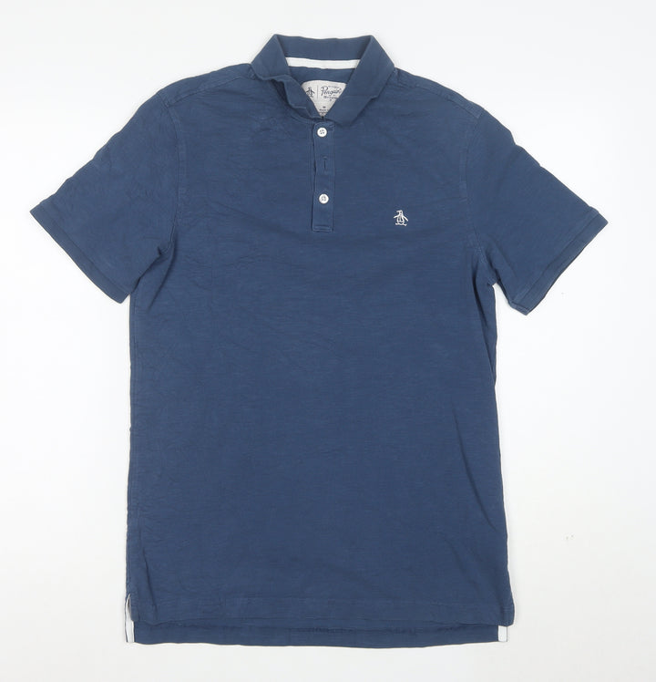 Original Penguin Men's Blue Cotton Polo Shirt M Regular Fit