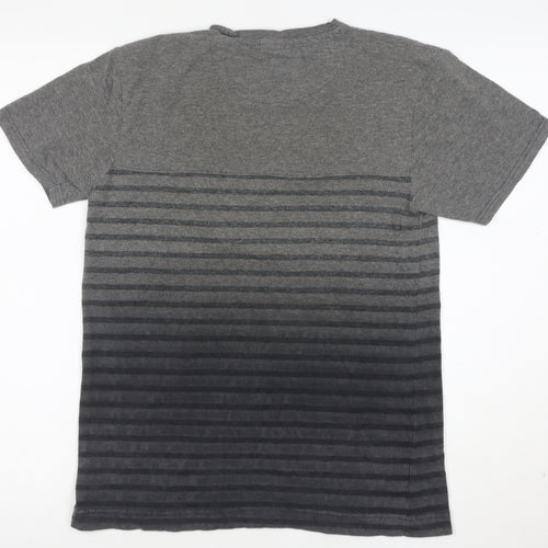 Lee Cooper Men's Grey Striped Crew Neck Short Sleeve T-Shirt Size S