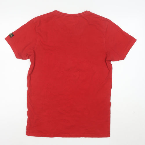 Von Dutch Mens Red Logo Graphic Short Sleeve T-Shirt Size L