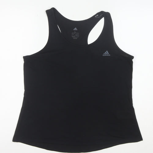 Adidas Womens Black Climalite Racerback Tank Top L Lightweight Gym