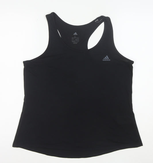 Adidas Womens Black Climalite Racerback Tank Top L Lightweight Gym