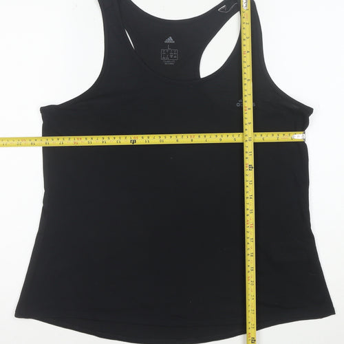 Adidas Womens Black Climalite Racerback Tank Top L Lightweight Gym