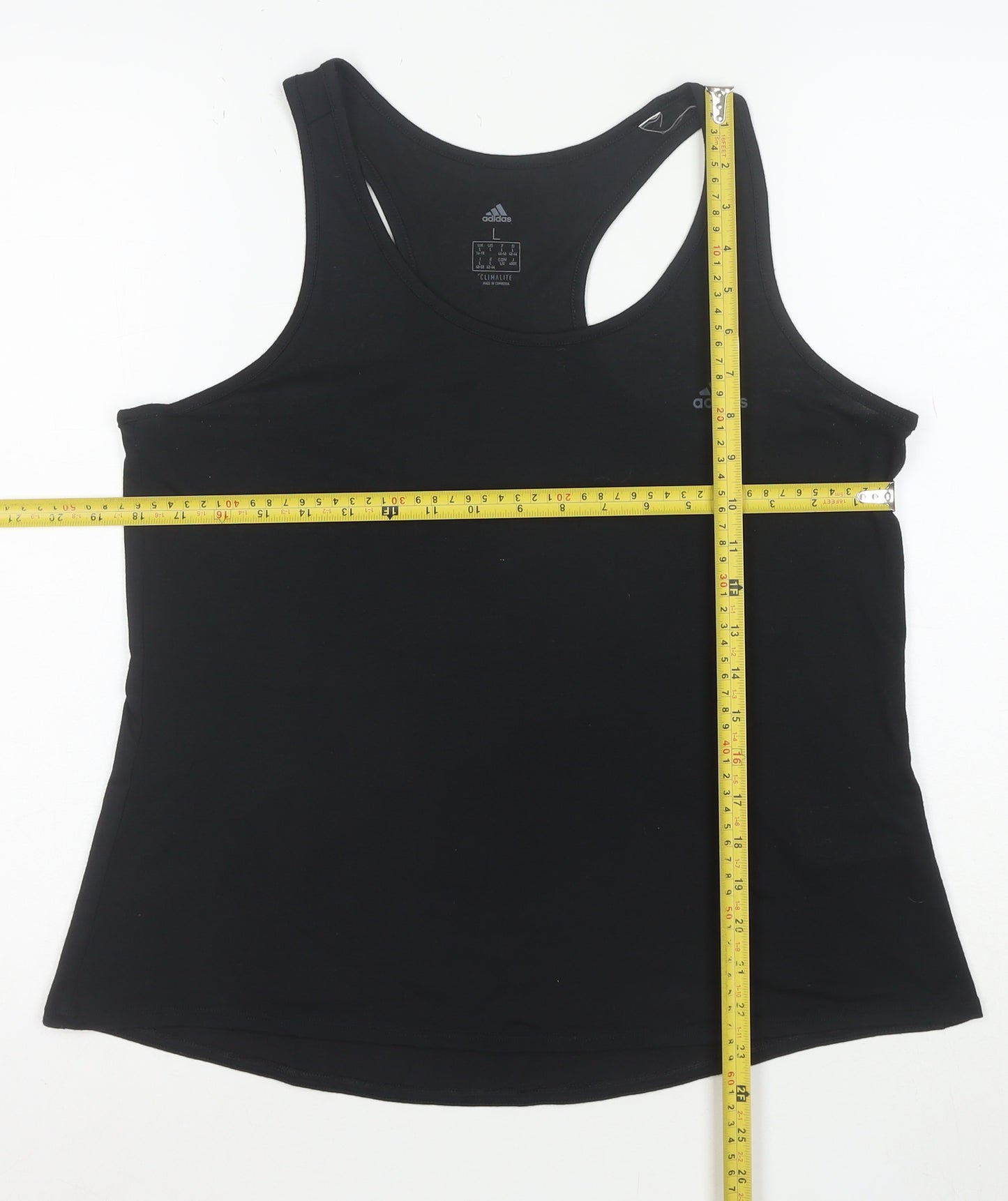 Adidas Womens Black Climalite Racerback Tank Top L Lightweight Gym