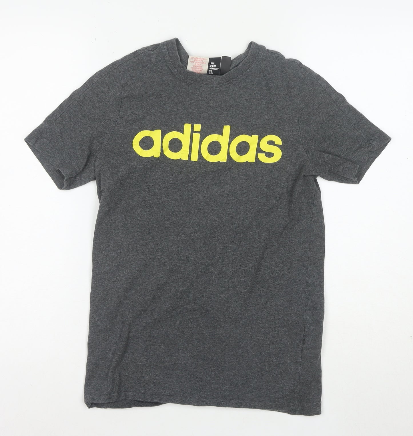 adidas Boys Grey 13-14 Years Short Sleeve Logo T-Shirt